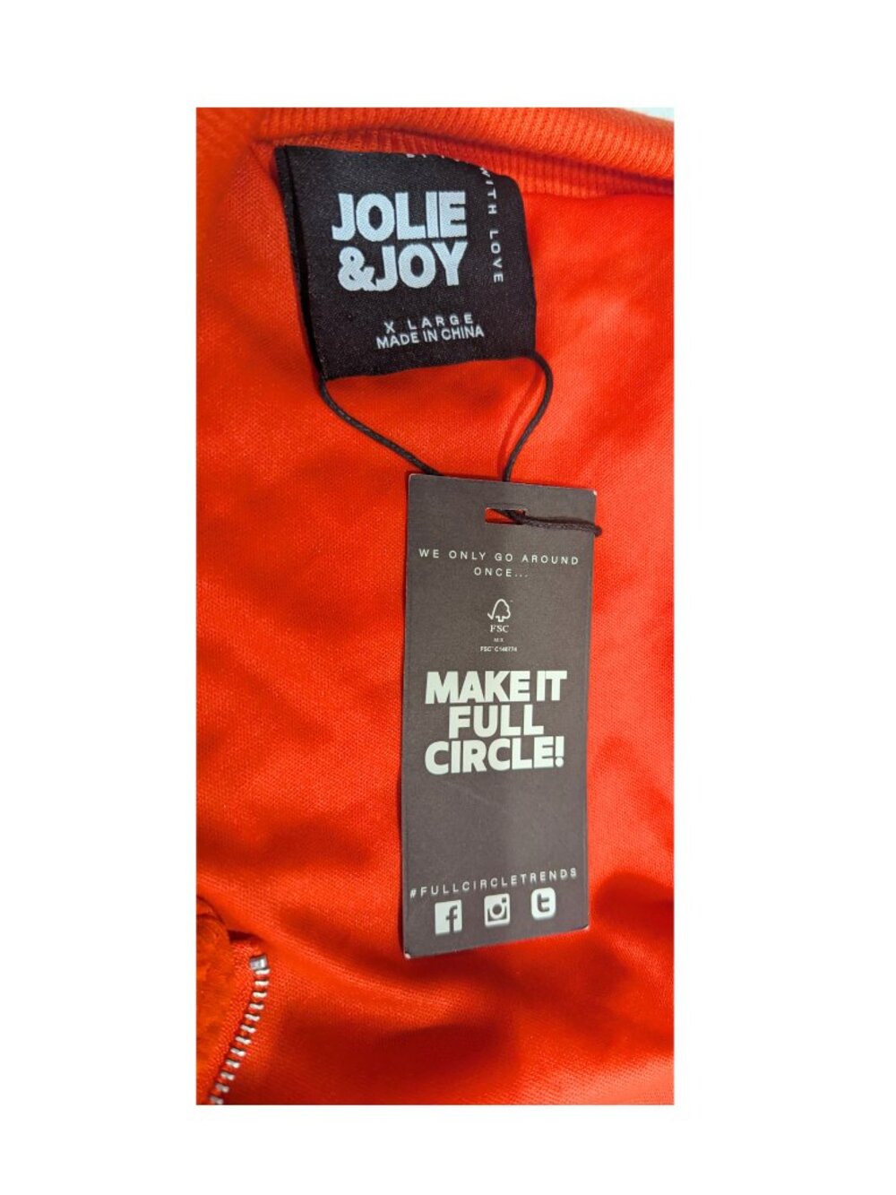 Jolie & Joy Orange Bubble Textured Bomber Jacket Junior XL NWT - Picture 8 of 9